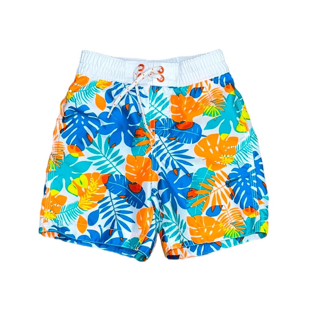 GAP Hawaiian Swim Trunks 4T Orange White Blue